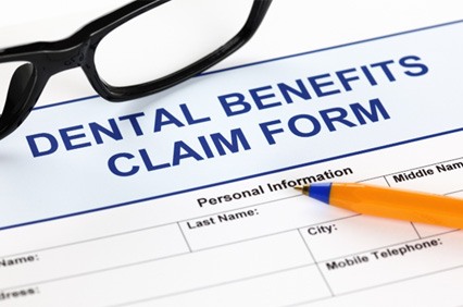 -up of a dental insurance benefits claim form 