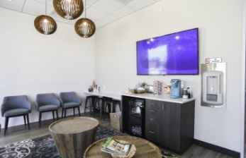Relaxing reception area in Woodshore Family Dentistry