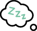 Animated thought bubble that says Z Z Z