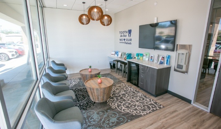 Reception area at Woodshore Family Dentistry